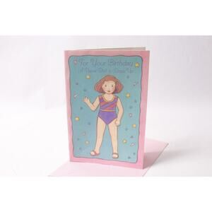 Uncut Vintage Paper Doll to Dress Up Birthday Card Gift Idea  ~ 260507-WH 646